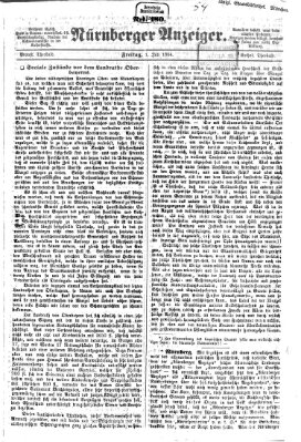 Nürnberger Anzeiger Freitag 1. Juli 1864