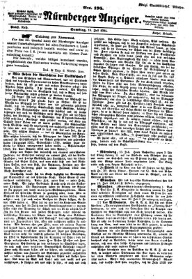 Nürnberger Anzeiger Samstag 16. Juli 1864