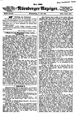 Nürnberger Anzeiger Donnerstag 21. Juli 1864