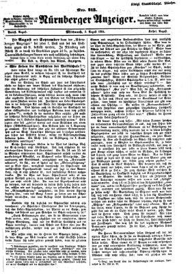 Nürnberger Anzeiger Mittwoch 3. August 1864