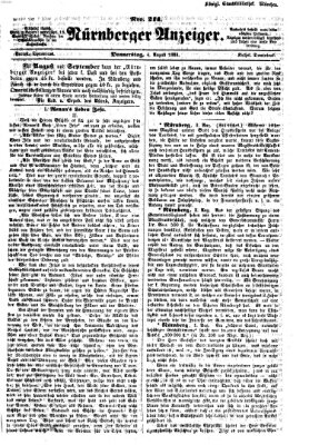 Nürnberger Anzeiger Donnerstag 4. August 1864