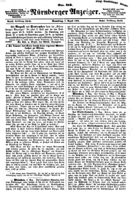 Nürnberger Anzeiger Samstag 6. August 1864