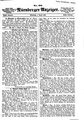 Nürnberger Anzeiger Dienstag 9. August 1864