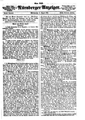 Nürnberger Anzeiger Mittwoch 31. August 1864