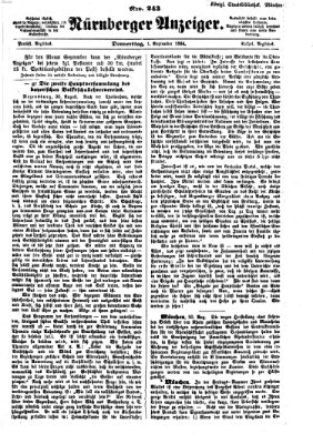 Nürnberger Anzeiger Donnerstag 1. September 1864