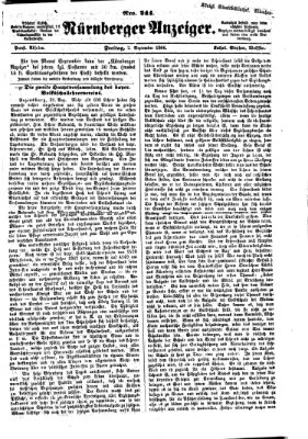 Nürnberger Anzeiger Freitag 2. September 1864