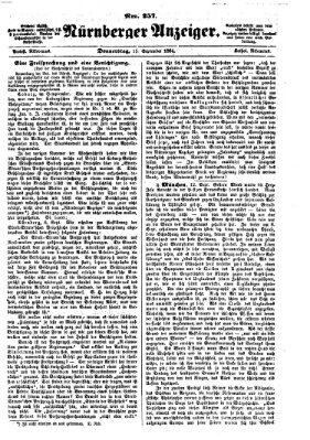 Nürnberger Anzeiger Donnerstag 15. September 1864