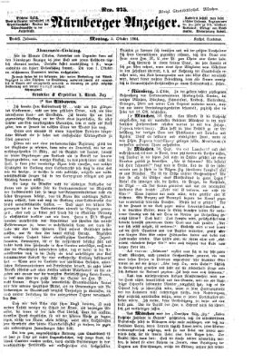 Nürnberger Anzeiger Montag 3. Oktober 1864