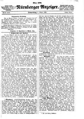 Nürnberger Anzeiger Donnerstag 6. Oktober 1864