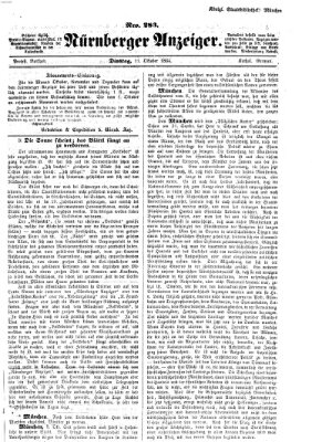 Nürnberger Anzeiger Dienstag 11. Oktober 1864