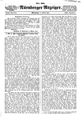 Nürnberger Anzeiger Mittwoch 12. Oktober 1864