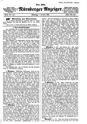Nürnberger Anzeiger Dienstag 1. November 1864