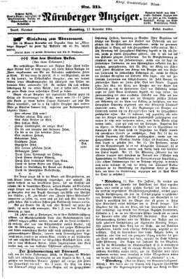 Nürnberger Anzeiger Samstag 12. November 1864