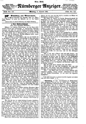 Nürnberger Anzeiger Montag 21. November 1864