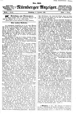 Nürnberger Anzeiger Sonntag 27. November 1864