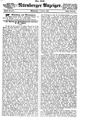 Nürnberger Anzeiger Mittwoch 7. Dezember 1864