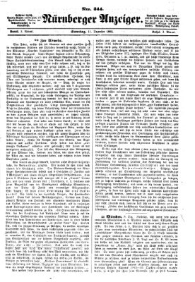 Nürnberger Anzeiger Sonntag 11. Dezember 1864