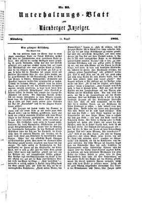 Nürnberger Anzeiger Sonntag 14. August 1864