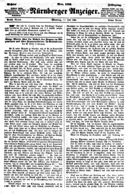 Nürnberger Anzeiger Montag 17. Juli 1865