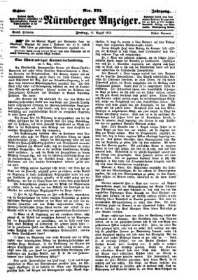 Nürnberger Anzeiger Freitag 11. August 1865