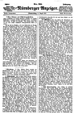 Nürnberger Anzeiger Donnerstag 24. August 1865