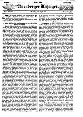 Nürnberger Anzeiger Montag 28. August 1865