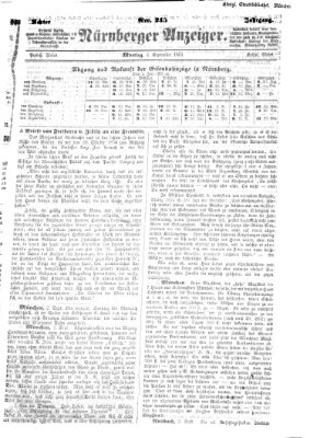 Nürnberger Anzeiger Montag 4. September 1865