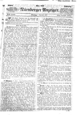 Nürnberger Anzeiger Dienstag 5. September 1865