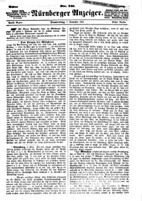 Nürnberger Anzeiger Donnerstag 7. September 1865