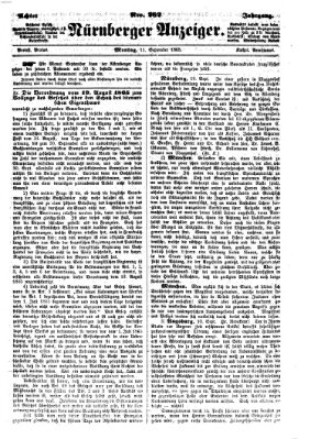 Nürnberger Anzeiger Montag 11. September 1865