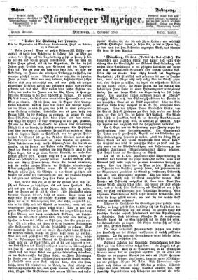 Nürnberger Anzeiger Mittwoch 13. September 1865