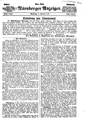 Nürnberger Anzeiger Sonntag 17. September 1865