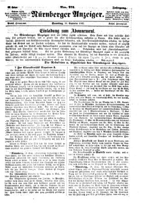 Nürnberger Anzeiger Samstag 30. September 1865