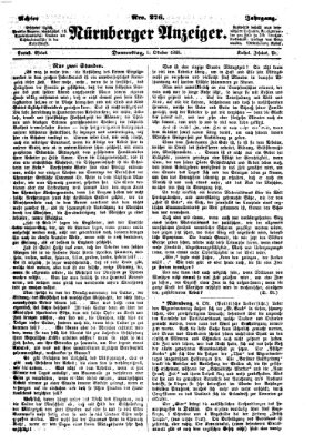 Nürnberger Anzeiger Donnerstag 5. Oktober 1865