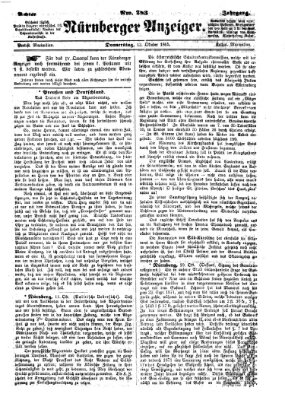 Nürnberger Anzeiger Donnerstag 12. Oktober 1865