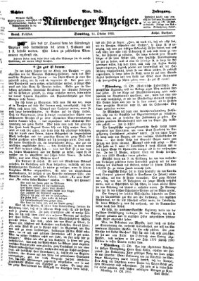 Nürnberger Anzeiger Samstag 14. Oktober 1865