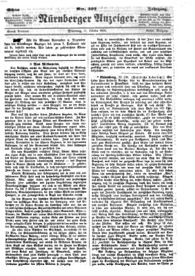 Nürnberger Anzeiger Dienstag 31. Oktober 1865