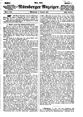 Nürnberger Anzeiger Mittwoch 29. November 1865