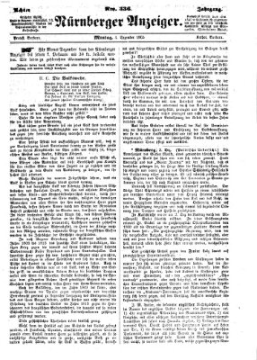 Nürnberger Anzeiger Montag 4. Dezember 1865