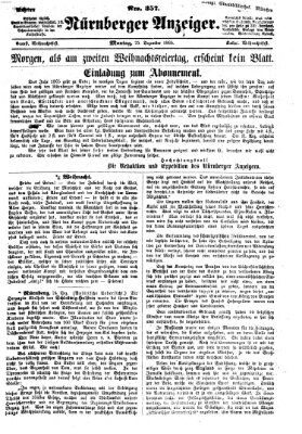 Nürnberger Anzeiger Montag 25. Dezember 1865