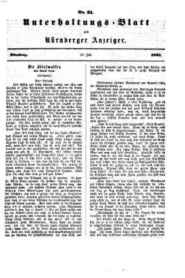 Nürnberger Anzeiger Sonntag 30. Juli 1865