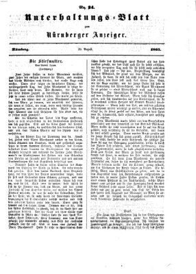 Nürnberger Anzeiger Sonntag 20. August 1865