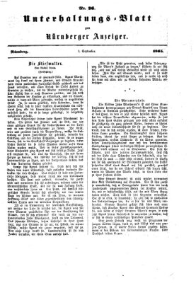 Nürnberger Anzeiger Sonntag 3. September 1865