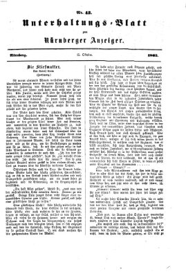 Nürnberger Anzeiger Sonntag 15. Oktober 1865