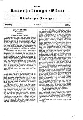 Nürnberger Anzeiger Sonntag 22. Oktober 1865