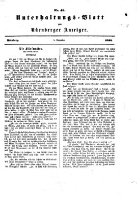 Nürnberger Anzeiger Sonntag 5. November 1865