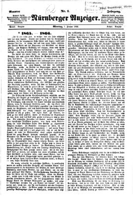 Nürnberger Anzeiger Montag 1. Januar 1866