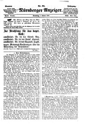 Nürnberger Anzeiger Sonntag 4. Februar 1866