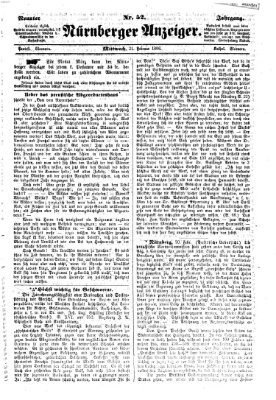 Nürnberger Anzeiger Mittwoch 21. Februar 1866