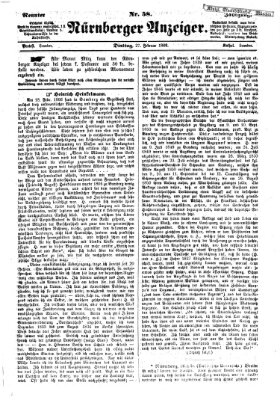 Nürnberger Anzeiger Dienstag 27. Februar 1866